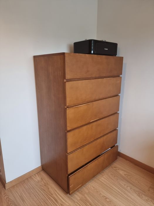 Comoda 6a gavetas madeira maciça