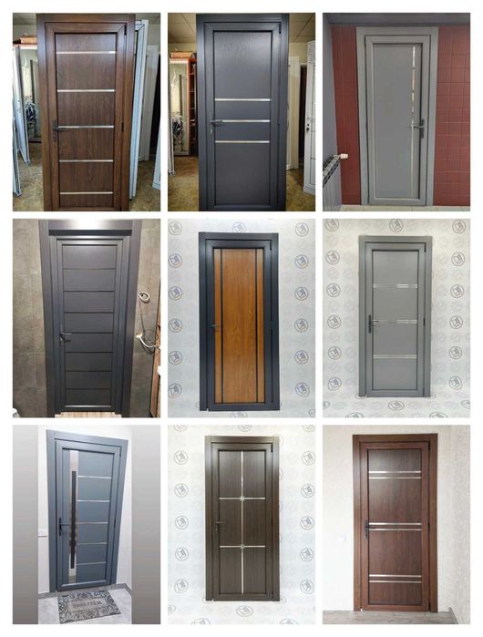 Двері Інокс з металопластику для вулиці і будинку M7INOX антрацит тем.