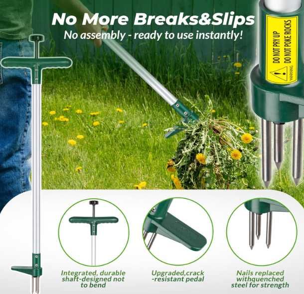 Wyrywacz chwastów Walensee 100 cm stal nierdzewna 3 szczęki