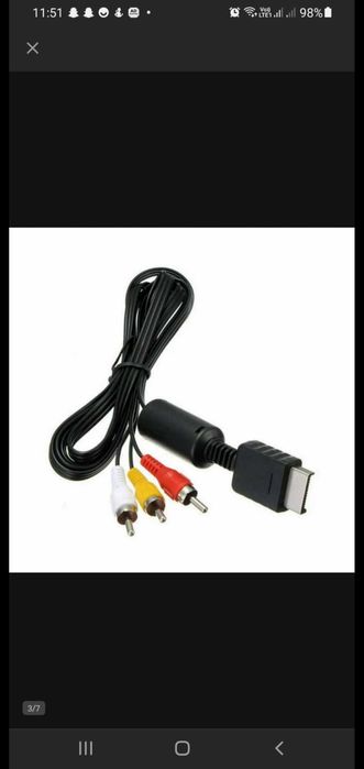 Kabel AV 3x CHINCH DO konsoliI SONY PS2/PS3