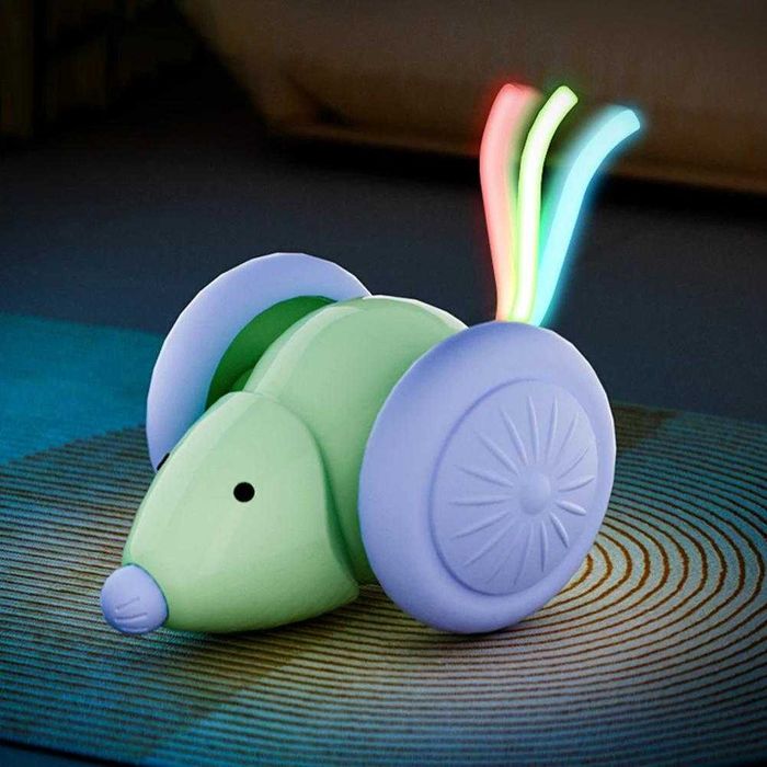 Інтерактивна машинка-мишка для кота, USB зарядка, об’їзд перешкод