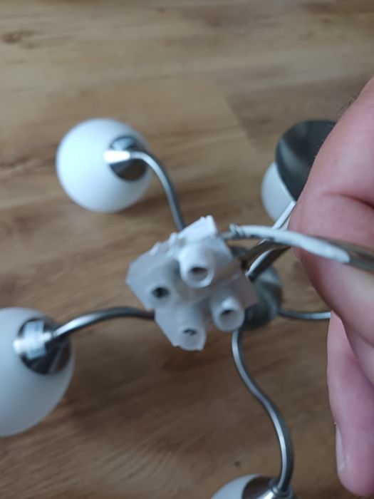 Lampa, żyrandol wiszący 5 ramienny, stan bardzo dobry