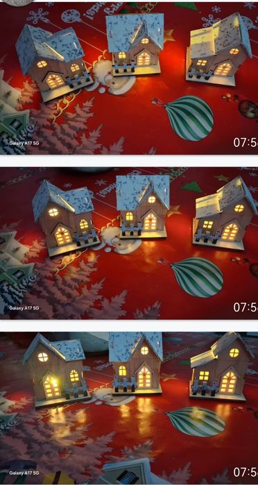 3 Unidades 10€ casinhas madeira com led