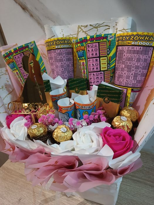 Box na ślub ze zdrapek Słodki Box Bukiet na ślub