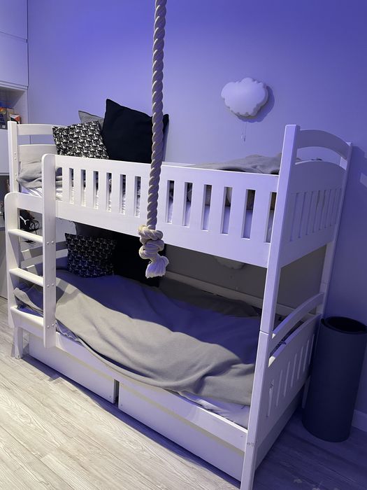 Łóżko pietrowe kolor biały