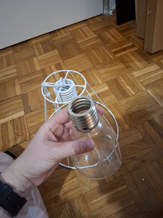 Klosz na żarówkę lampę biały industrialny loft