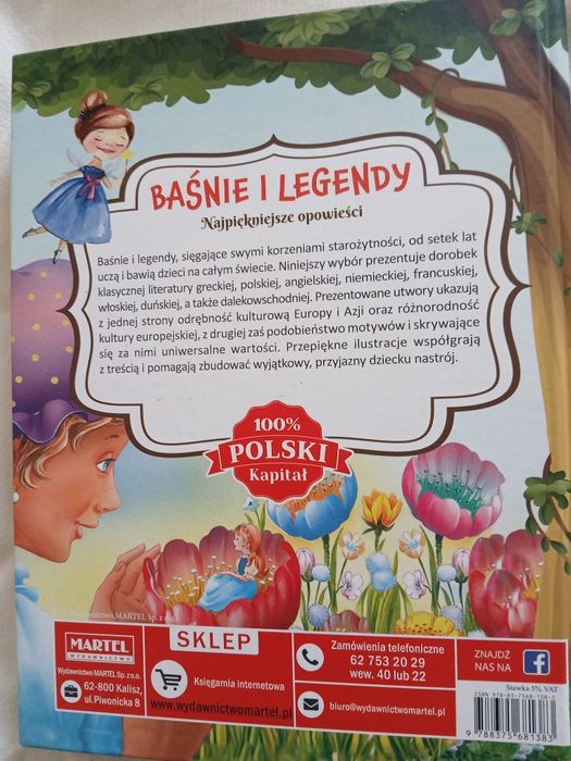 Bajki dla dzieci pt. Baśnie i legendy. Książeczka jak Nowa.