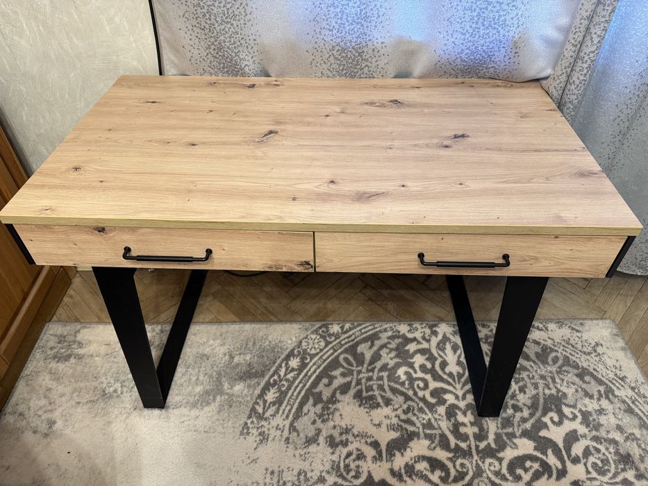 Biurko Loft industrialne z szufladami 118x64 dąb artisan Agata Meble