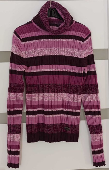 Esprit EDC dopasowany sweter golf paski M