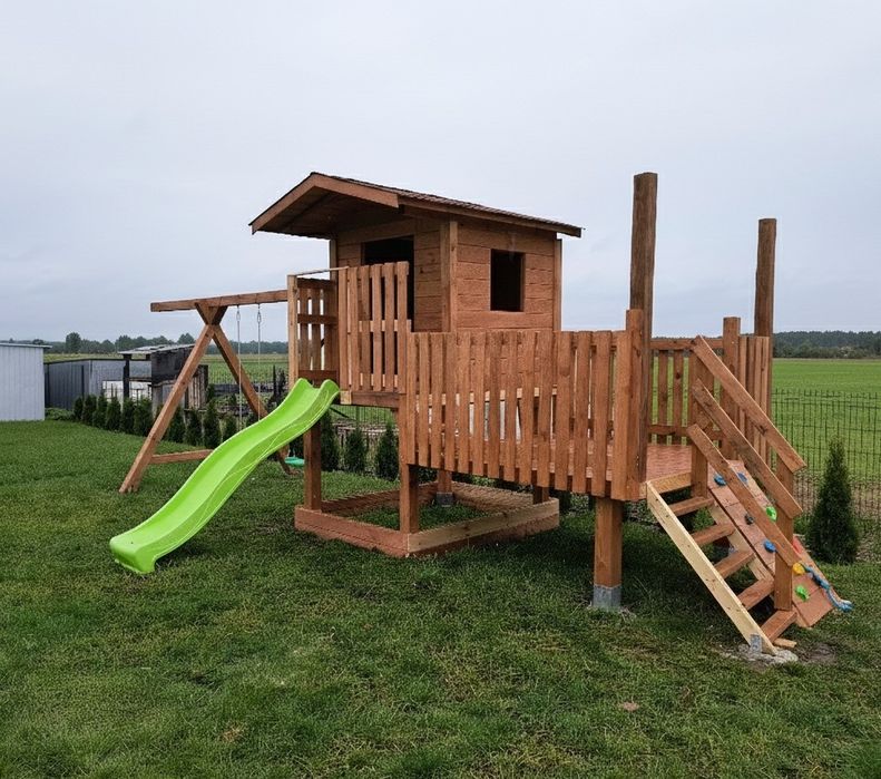 Drewniany plac zabaw dla dzieci domek dla dzieci