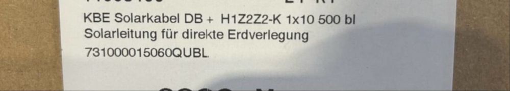 Кабель для сонячних панелей 10 мм KBE