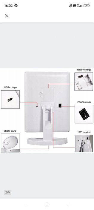 Lusterko podświetlane .