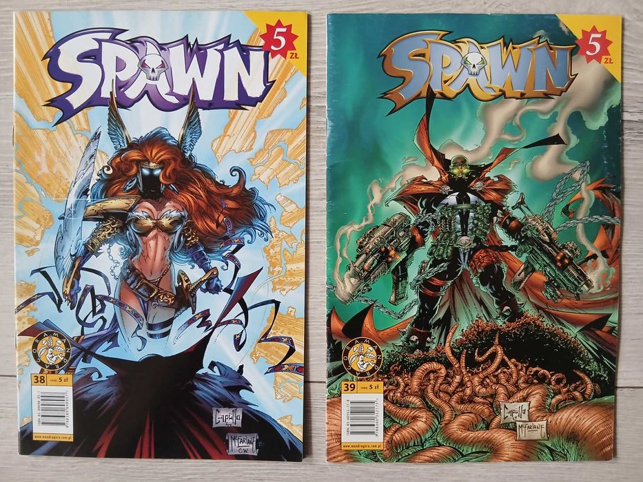 4 x komiks Spider-Man, Spawn + duży plakat Marvel