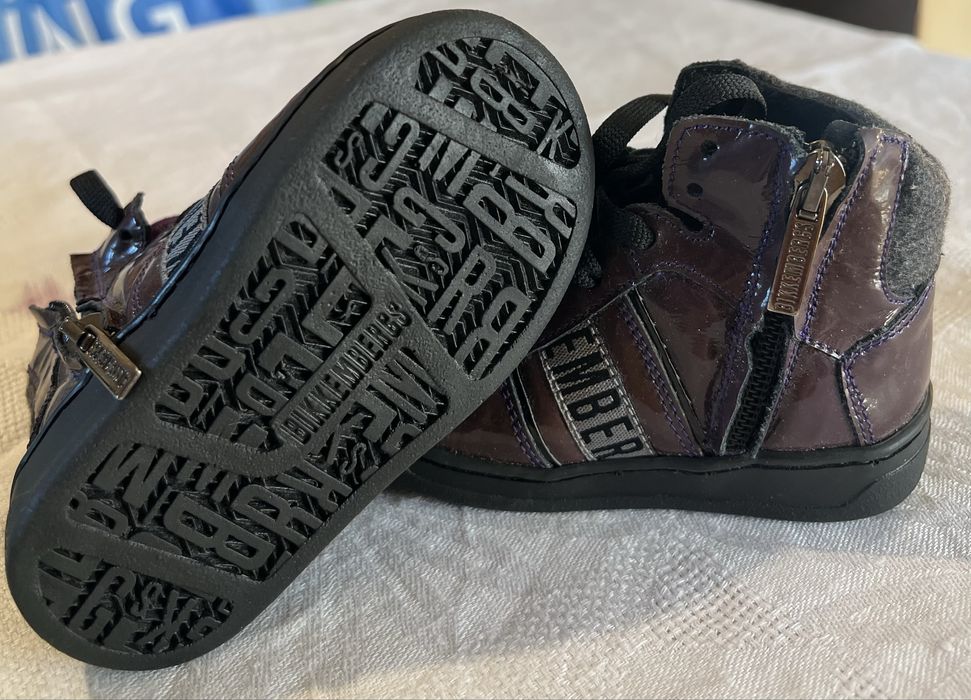 Дитячі черевики-хайтопи Bikkeembergs темно фіолетового кольору