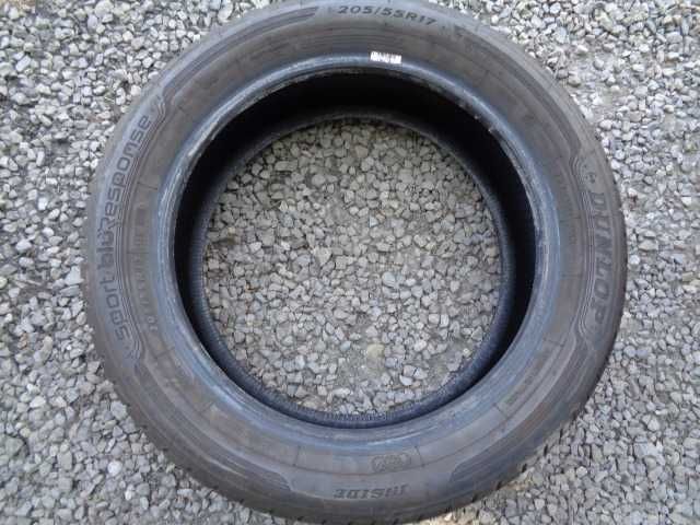 dunlop 205/55/17 sport blu response dot 4921 lato 7mm jak nowe