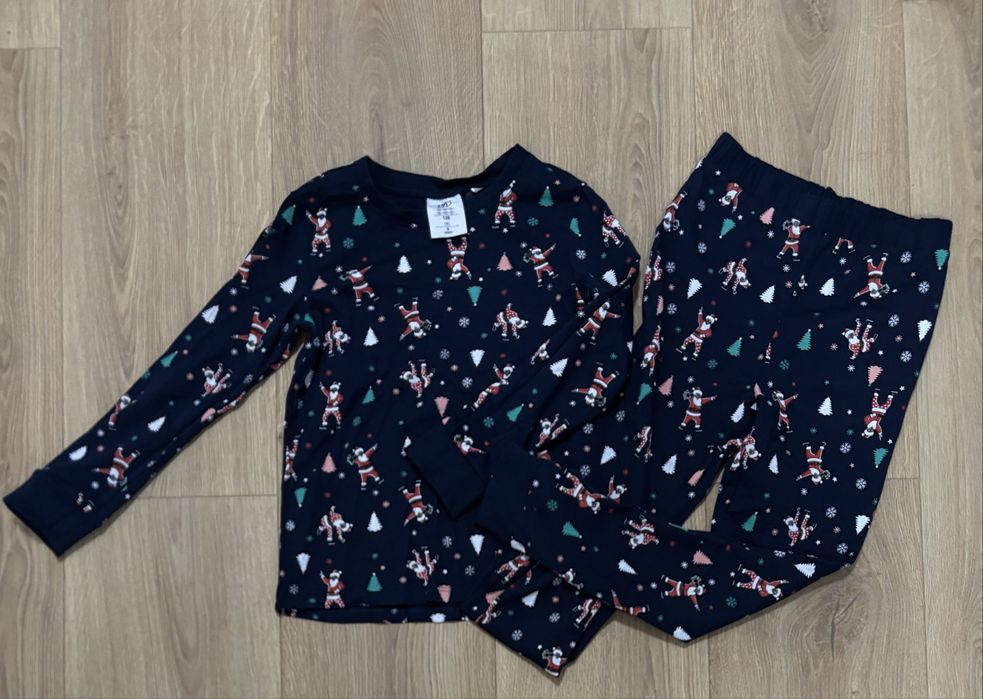 Piżama długi rękaw boże narodzenie święta mikołaj chłopięca 128