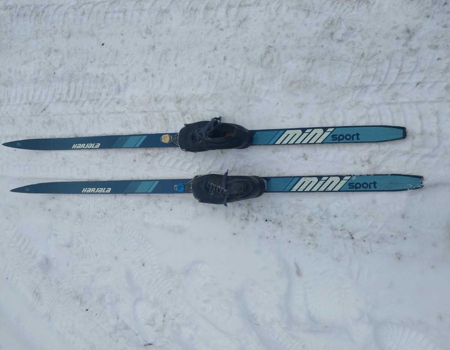 Лижі дитячі дерев'яні з ботинками