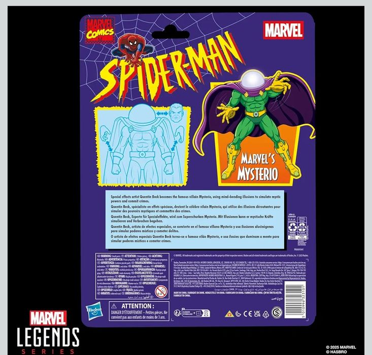 Marvel Legends Series Marvel's Mysterio, Retro Spider-Man Kolekcjonerska Figurka Akcji 15 cm