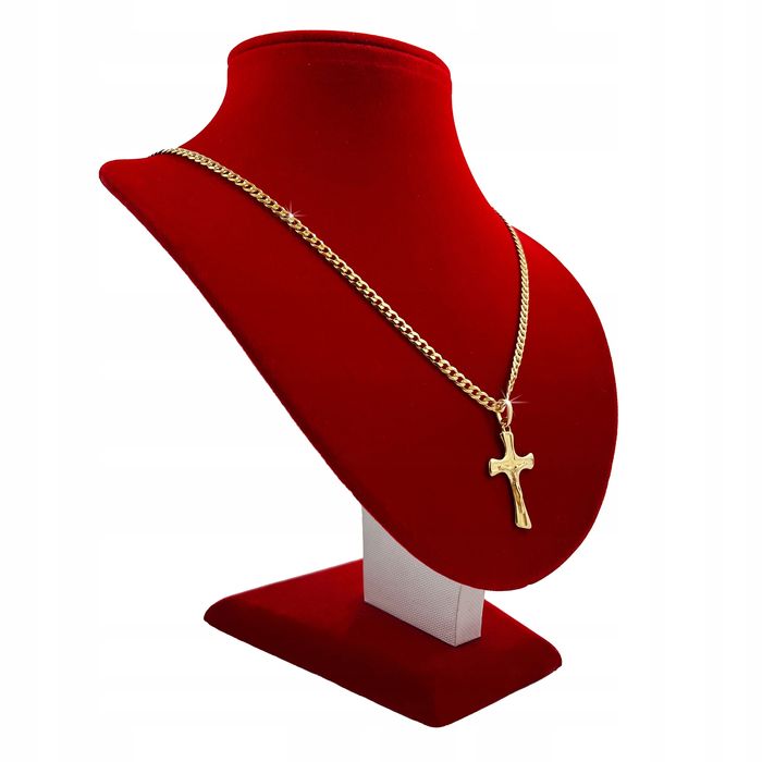 Złoty Męski Naszyjnik Z Krzyżykiem 3,5 Mm Pancerka 925 Prezent + Grawe