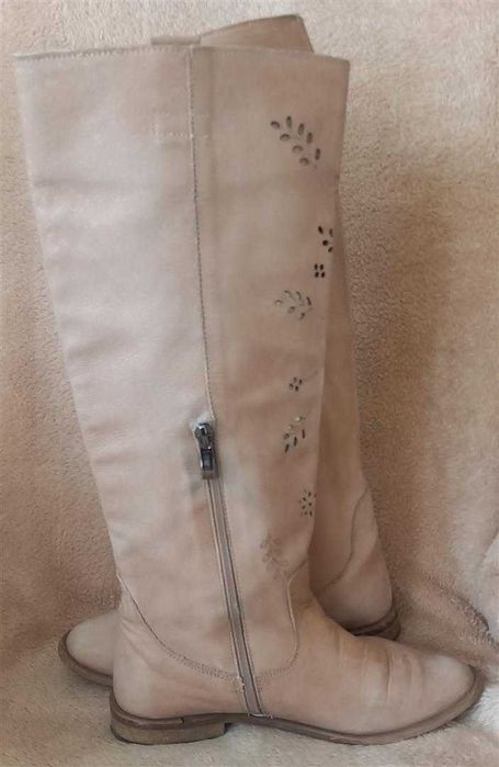 LEWSKI kozaki ażurowe, laserowo wycinane, skóra naturalna, rozm. 38