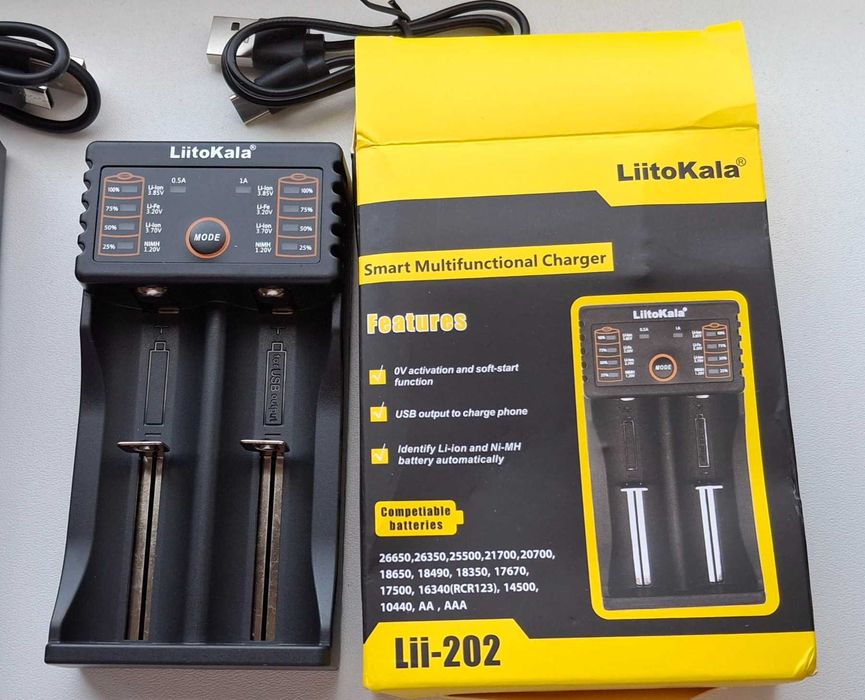 Зарядное устройство LiitoKala Lii-M4S Lii-202 для АА, ААА, 18650
