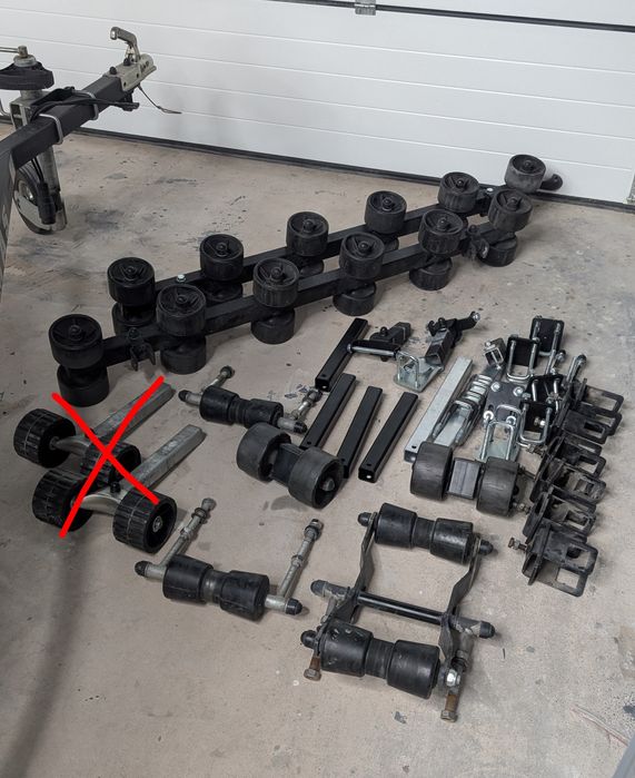 Podpory płozorolki obejmy kołyska do przyczepy podłodziowej