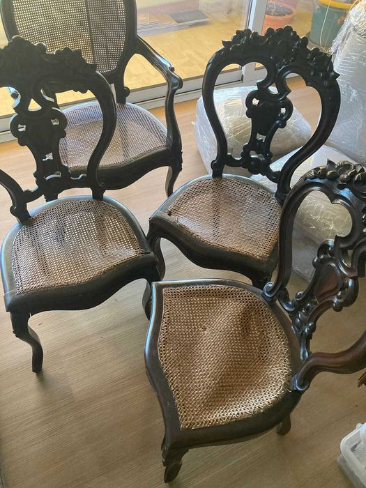 Conjunto de sala completo em palhinha