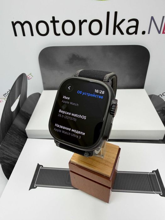Смарт часы Apple Watch Ultra 3 GPS + eSIM 49mm Black Titanium Case with Black Trail Loop Band M/L 100%