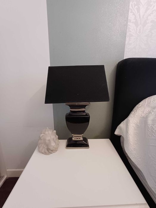 2 lampki nocne czarno-srebrne