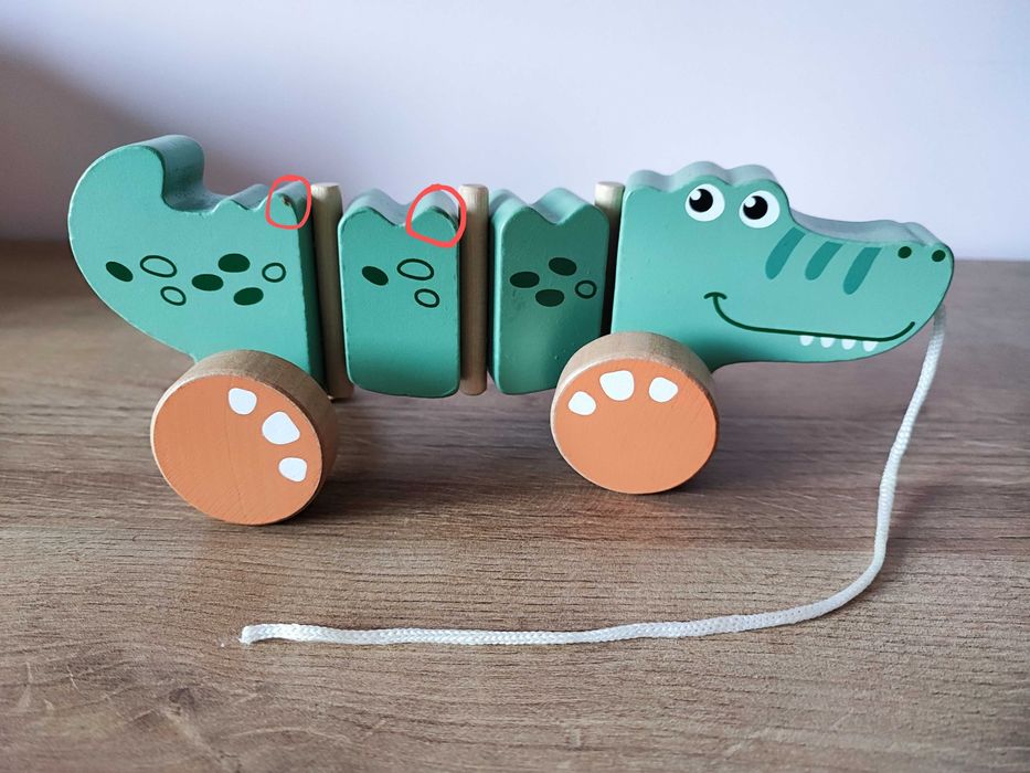 Smiki, Krokodyl, drewniana zabawka do ciągnięcia