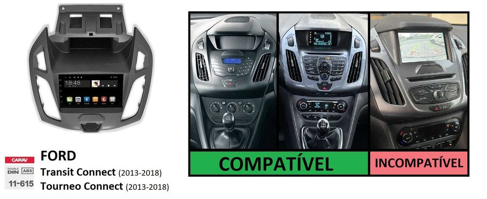 Rádio 2DIN • Ford TRANSIT • TOURNEO Connect / Custom  • Android 4+64GB