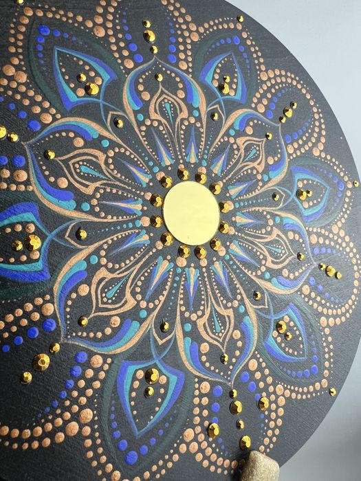 Mandala ręcznie malowana dekoracja ścienna boho glamour prezent