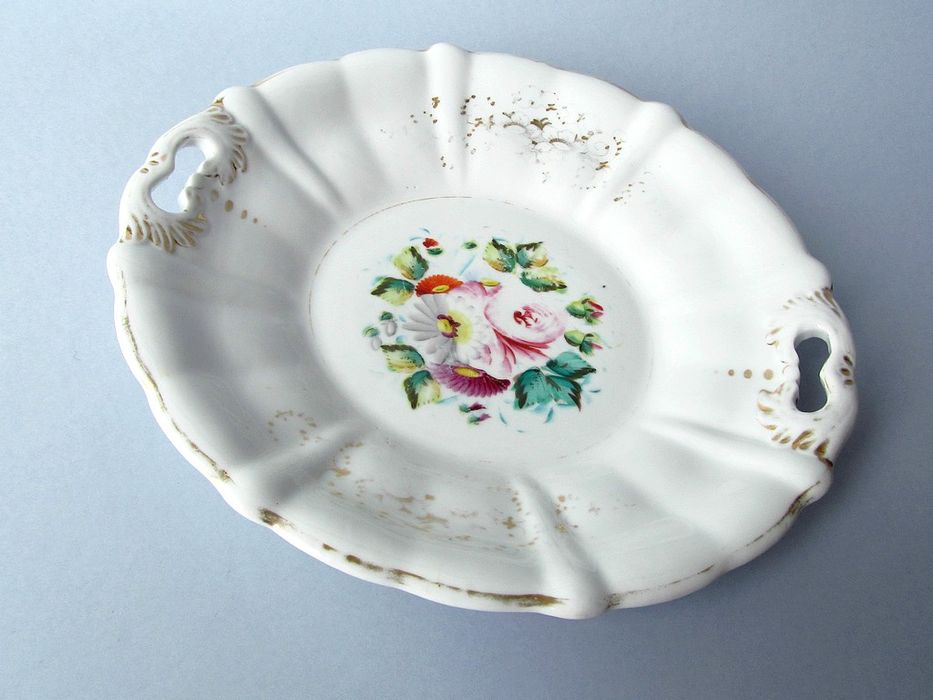 śląska malowana patera porcelanowa xix wiek