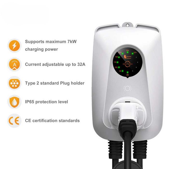 Wallbox Carregador - 7 kw - 32A - C/ 5 METROS CABO - SEM APP
