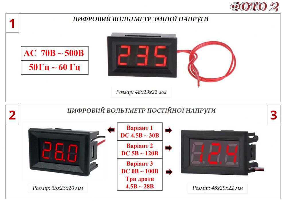 Цифрові Вольтметри Амперметри DC/АС