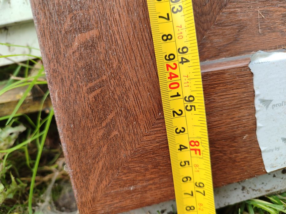 Drzwi balkonowe orzech  87 x 247 nowe  3 szyby 90 x 250