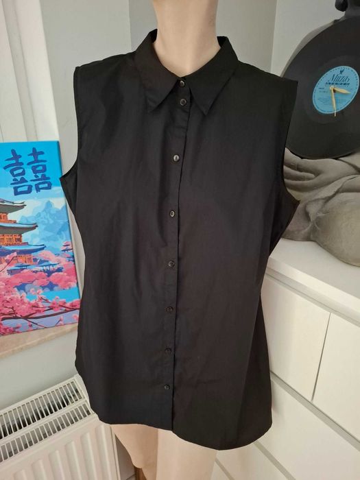 46 XXXL BPC Selection elegancka czarna koszula do pracy biurowa bluzka