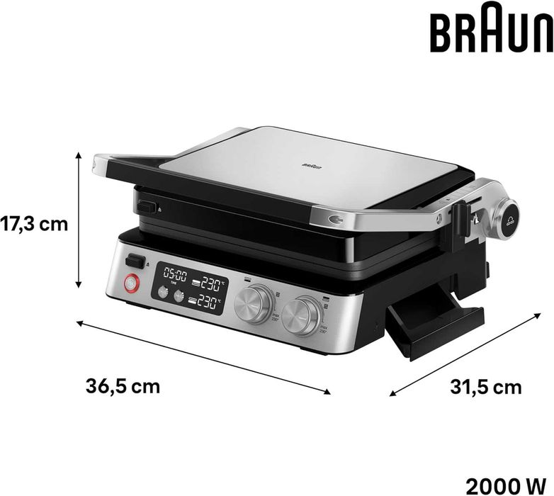 гриль контактний прижимний оптигриль Braun MultiGrill 7 GC7040
