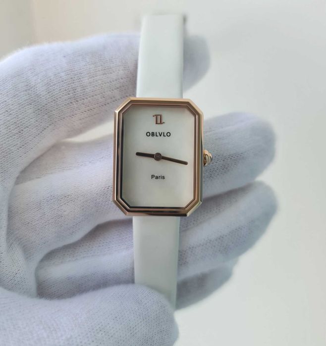 Жіночий годинник OBLVLO Paris White/Gold Sapphire нові