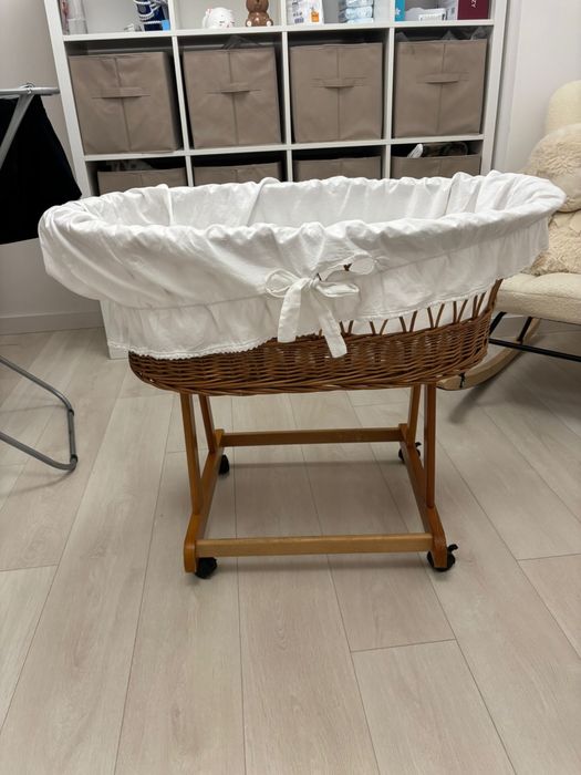 Kosz Mojżesza wiklinowy retro – styl vintage, boho