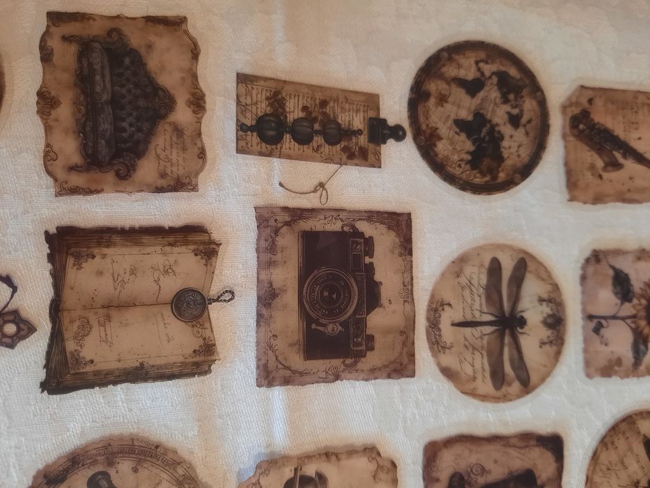 50 autocolantes retro para decoração
