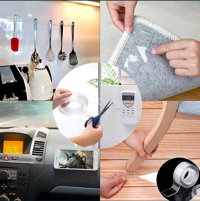 Многоразовая крепёжная нано стрічка лента скотч Ivy Grip Tape 1м 3м 5м