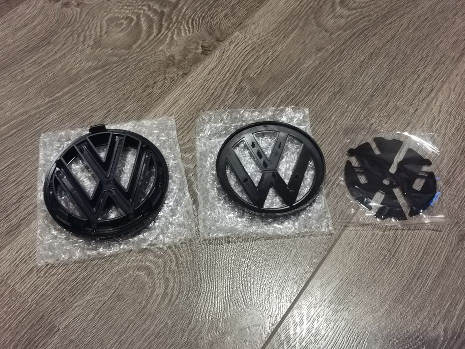 VW Polo 6R 09-13 emblemat czarny przód i tył logo