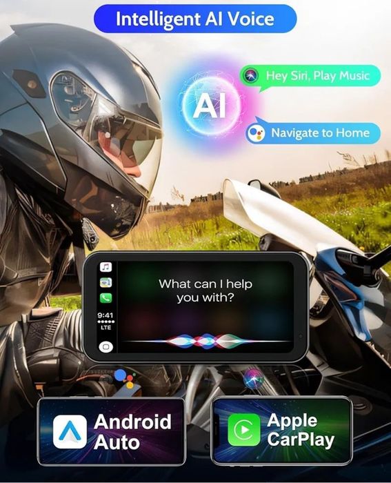 Мультимедійна аудіо-відео система для мотоциклів | 5” сенсорний диспле