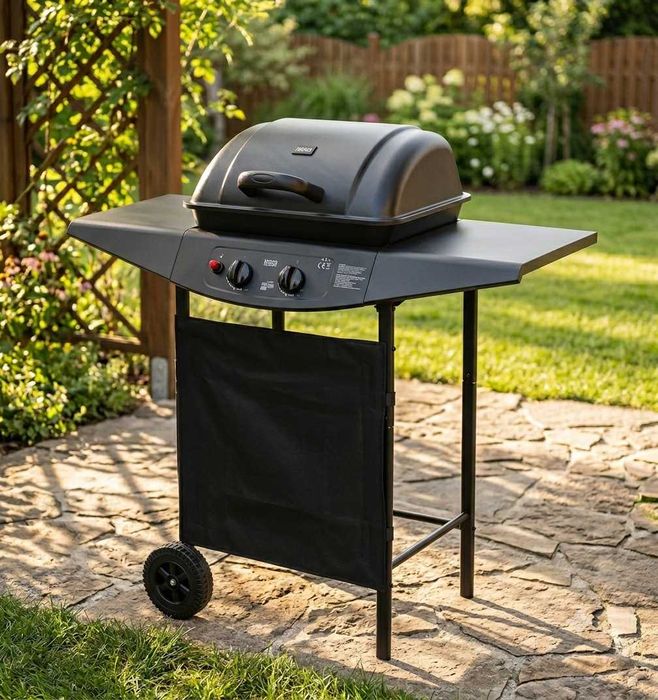 NOWY Najlepszy Grill Gazowy Ogrodowy Z Palnikiem Nierdzewny 2 Palnikowy 5kW WYPRZEDAŻ OKAZJA