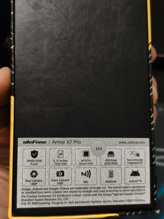 Захищений смартфон с IP69K Ulefone Armor X7 Pro Android 5" HD 4Gb/32Gb