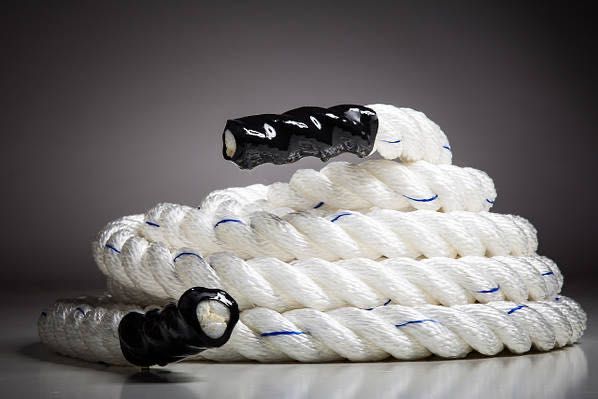Канат тренувальний для кросфіта 15м Battle Rope White WCG 50х15