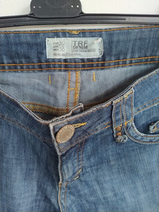 Calças de Ganga Lavagem Média com Pormenores - TRF (Zara) - Tamanho 40