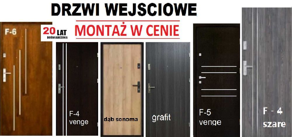 Drzwi z MONTAŻEM wejściowe-ZEWNĘTRZNE do mieszkania-drewniane-metalowe