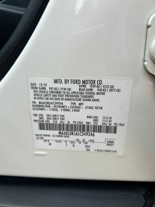 Ford EcoSport 2019 VIN MAJ6S3KL6LC349346 фото оголошення 24 з 24